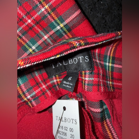 NEW TALBOTS TAPERED ANKLE WOOL BLEND PANTS APPLE CIDER PLAID TARTAN PLAID SZ 6 - Picture 6 of 13